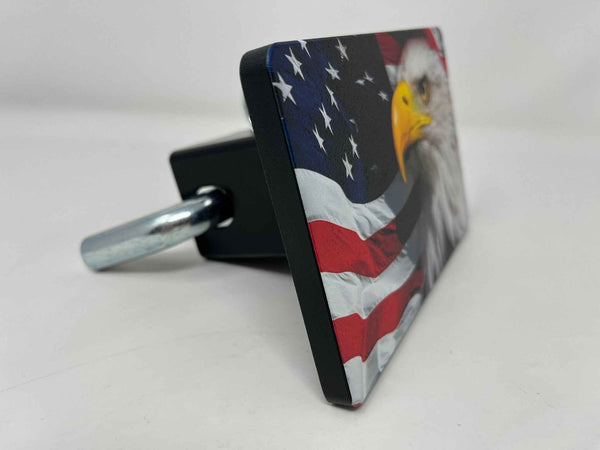 Eagle American Flag Full Color Hitch Cover