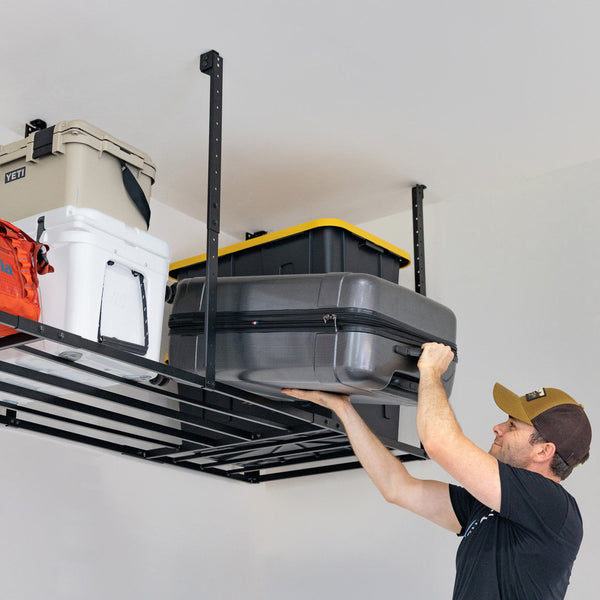 3' x 8' Faber Overhead Garage Storage with Hooks | Holds 700 lbs