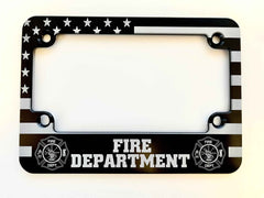Fire Department Maltese Cross American Flag Motorcycle Billet Aluminum License Plate Frame