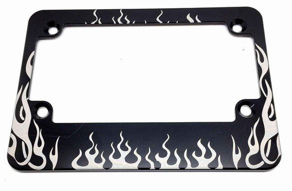 Flame Design Billet Aluminum Motorcycle License Plate Frame
