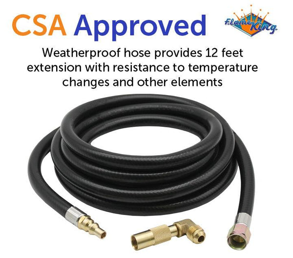 Flame King 12ft RV Quick Connect Hose Adapter for 17" or 22" Griddle