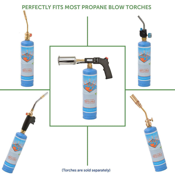 Flame King 1lb Refillable Propane Tank Welding LP Cylinder 14.1 - 2 Pack Eco Friendly Sustainable Tank