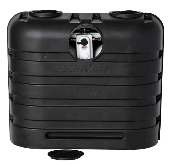 Flame King Dual 30LB LP Propane Tank Light Plastic Heavy Duty Cover RV Trailer Black