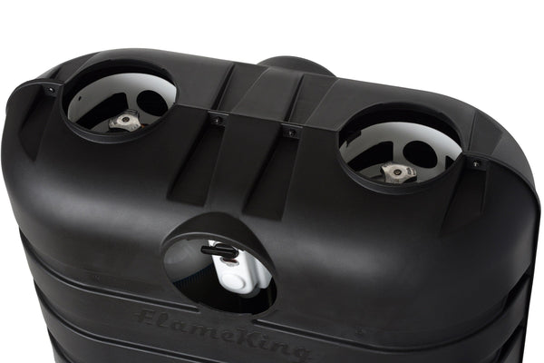 Flame King Dual 30LB LP Propane Tank Light Plastic Heavy Duty Cover RV Trailer Black