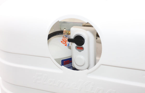 Flame King Dual 30LB LP Propane Tank Light Plastic Heavy Duty Cover RV Trailer White