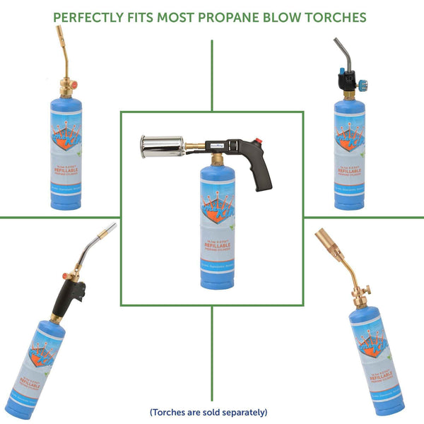 Flame King 1lb Refillable Propane Tank Welding LP Cylinder 14.1