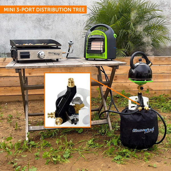 Flame King Mini 3 - Ports Distribution Tree for Camping - HitchFire