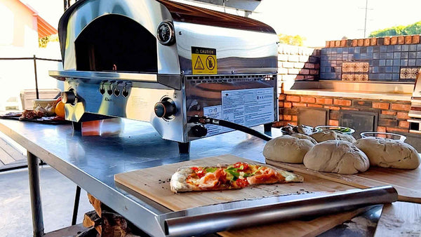 Flame King Outdoor Portable Stainless Steel Propane Pizza Oven Gas With Stone