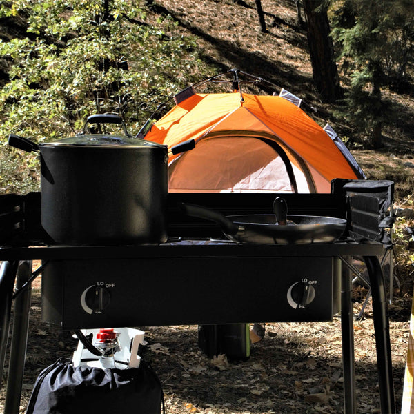 Flame King Outdoor Propane Double Dual Burner Cooker Stove