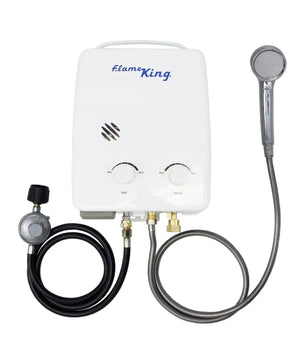 Flame King Tankless Outdoor Portable Camping Hot Shower Propane Gas 5L 1.32GPM Water Heater 34,000 BTU - HitchFire