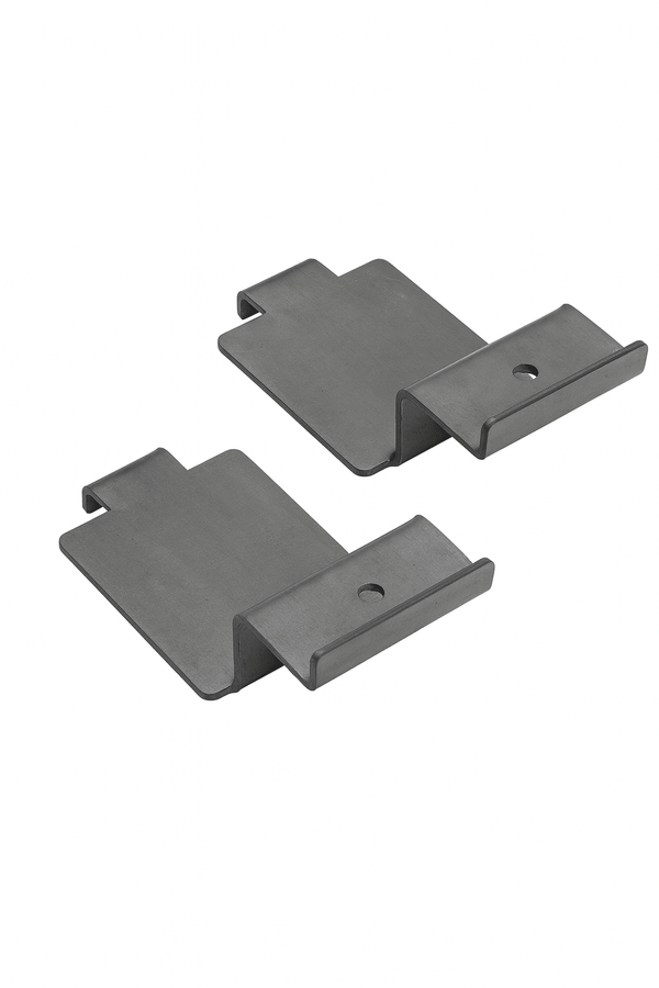 Metal burner support brackets set of 4, dark gray with holes and folded edges