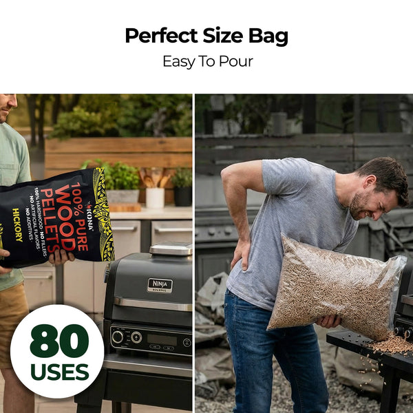 Kona 100% Hickory Wood Smoker Pellets for Ninja Woodfire & Smokers