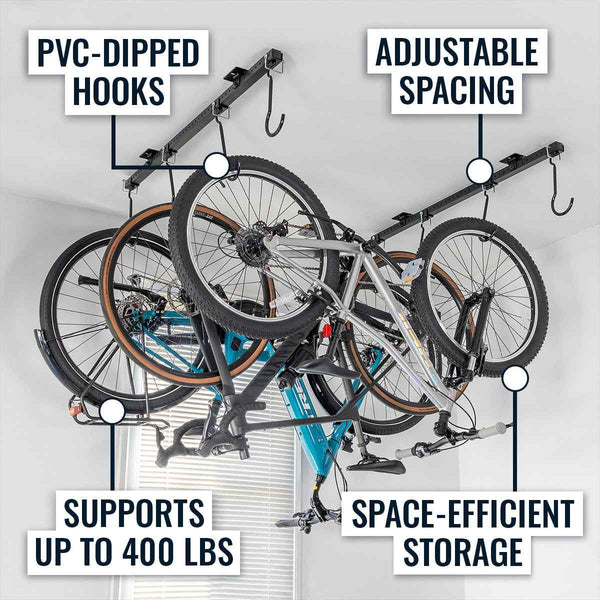 Ceiling Bike Rack | G-Bike Ceiling | Holds up to 8 Bikes