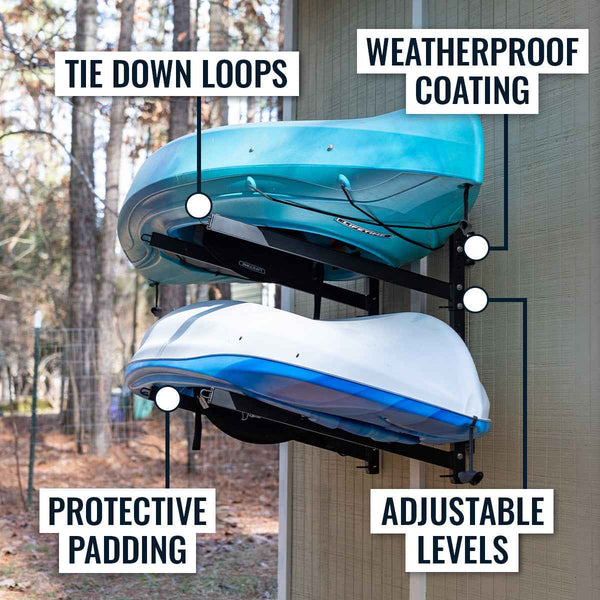 Shenandoah Kayak Rack | Outdoor Adjustable Storage | 2 Levels