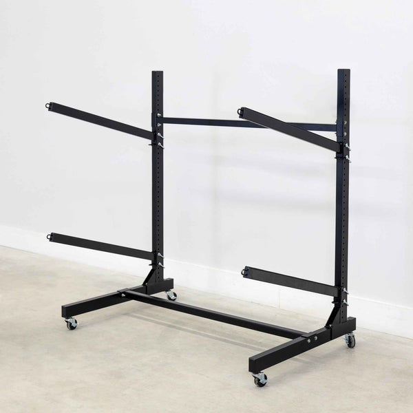 G-Watersport 2 Kayak & Canoe Rack | 2 Levels With Wheels | Single-Sided | Black