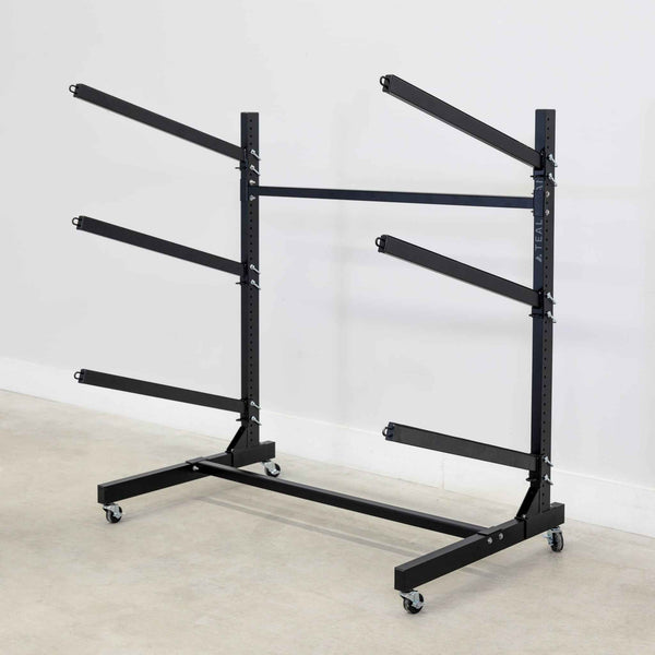 G-Watersport 3 Kayak & Canoe Rack | 3 Levels With Wheels | Single-Sided | Black
