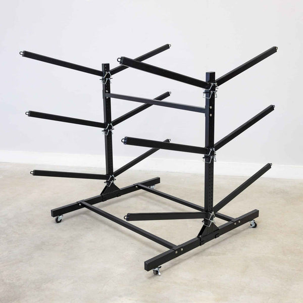 G-Watersport 6 Kayak & Canoe Rack | 6 Levels With Wheels | Double-Sided | Black