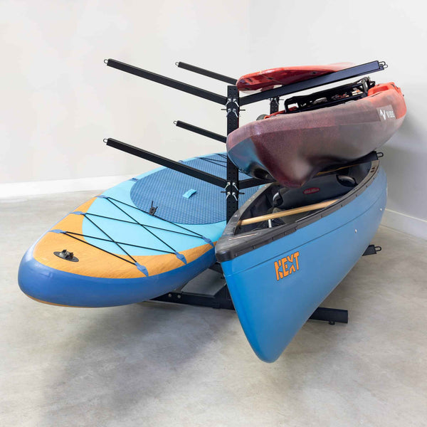 Freestanding 6-Level Double-Sided Kayak & Paddleboard Storage Rack – Black
