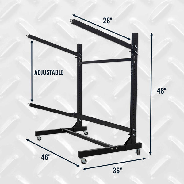 G-Watersport 2 Kayak & Canoe Rack | 2 Levels With Wheels | Single-Sided | Black