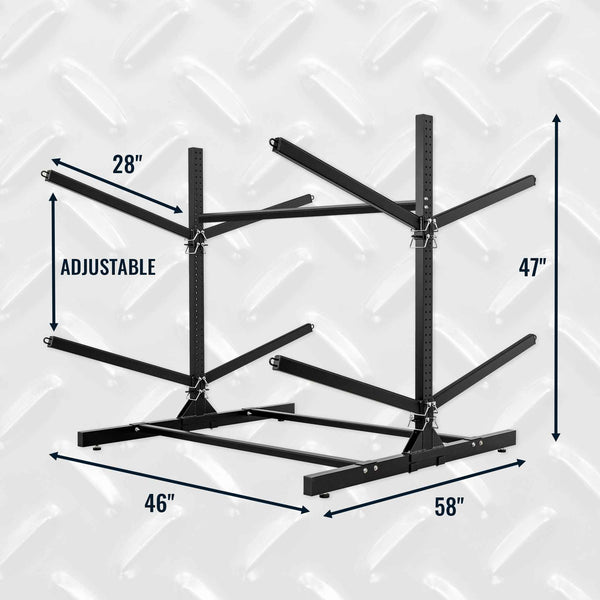 G-Watersport 4 Kayak & Canoe Rack | 4 Levels | Double-Sided | Black