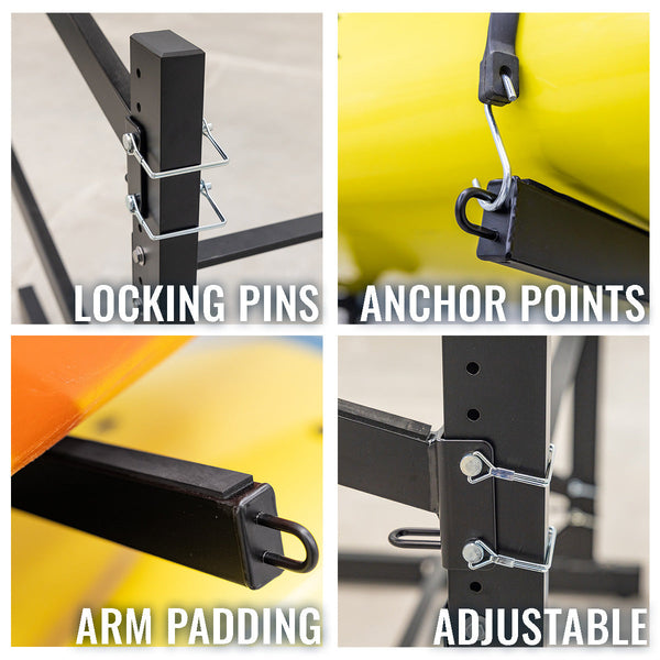 G-Watersport 3 Kayak & Canoe Rack | 3 Levels | Black