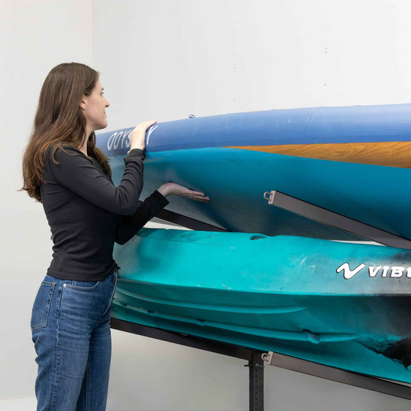 G-Watersport 3 Kayak & Canoe Rack | 3 Levels With Wheels | Single-Sided | Mud