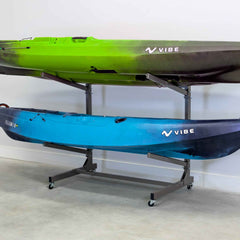 G-Watersport 2 Kayak & Canoe Rack | 2 Levels With Wheels | Single-Sided | Mud