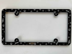 Cats & Cat Paws Slim Billet Aluminum License Plate Frame
