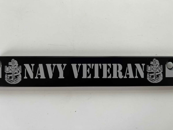 Navy Veteran American Flag Billet Aluminum License Plate Frame