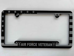 Air Force Veteran American Flag Billet Aluminum License Plate Frame