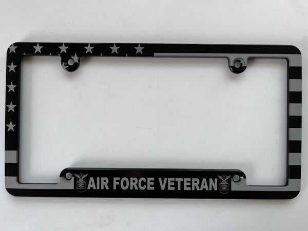 Air Force Veteran American Flag Billet Aluminum License Plate Frame