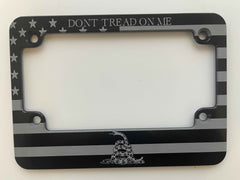 Don’t Tread On Me American Flag Billet Aluminum Motorcycle License Plate Frame