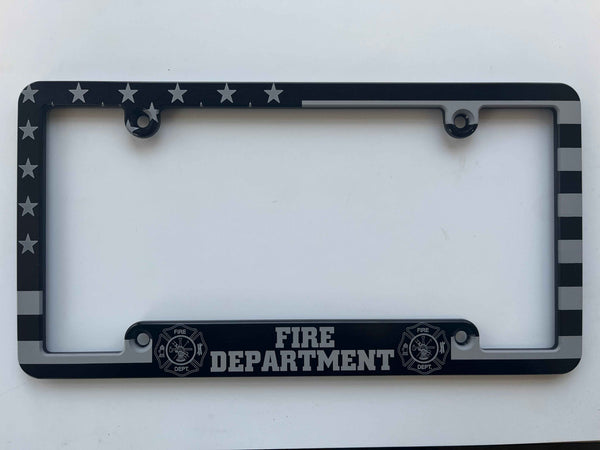 Fire Department Maltese Cross Billet Aluminum License Plate Frame