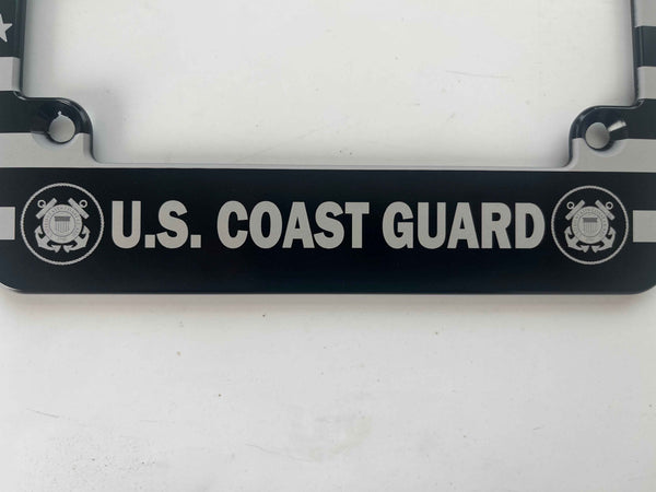Coast Guard American Flag Billet Aluminum Motorcycle License Plate Frame