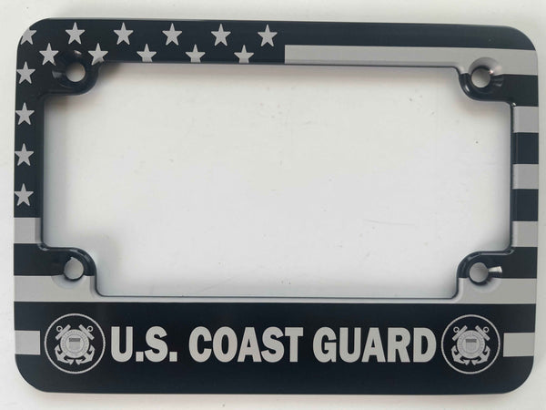 Coast Guard American Flag Billet Aluminum Motorcycle License Plate Frame