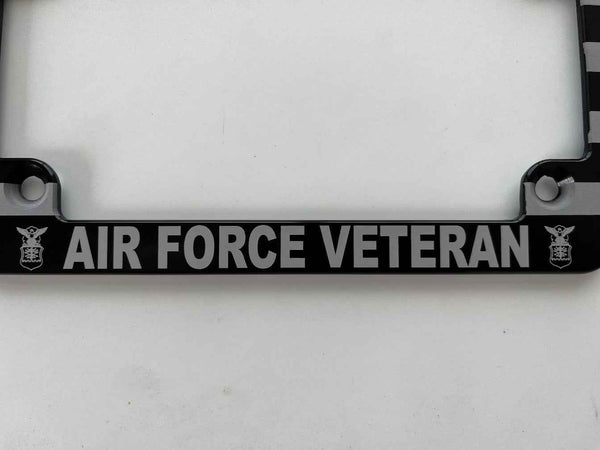 Air Force Veteran American Flag Slim Billet Aluminum Motorcycle License Plate Frame