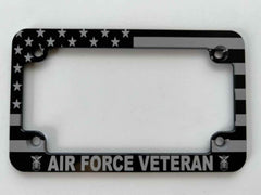 Air Force Veteran American Flag Slim Billet Aluminum Motorcycle License Plate Frame