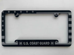 Coast Guard American Flag Billet Aluminum License Plate Frame