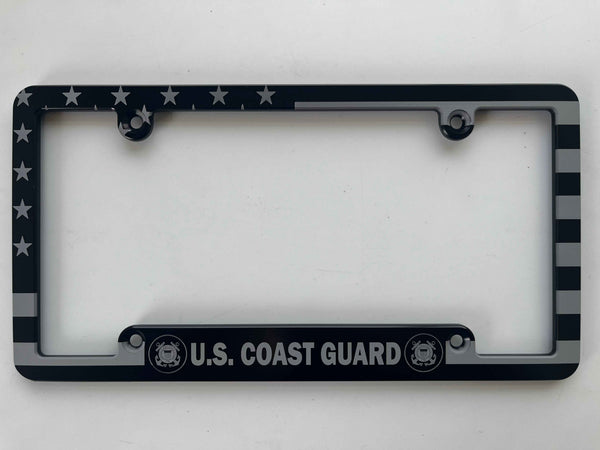 Coast Guard American Flag Billet Aluminum License Plate Frame