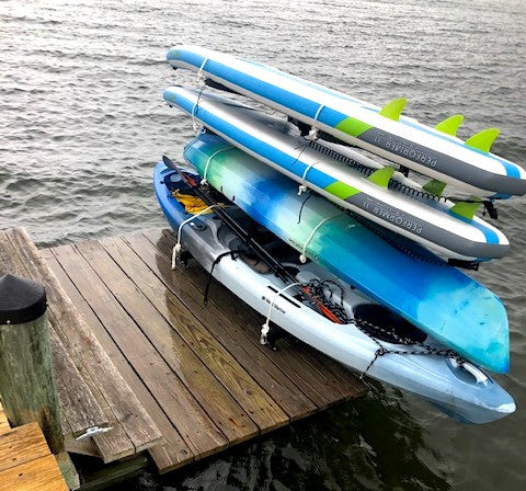 Broadwater Paddleboard Dock Rack | Over The Water Storage | 4 Levels