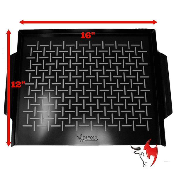 Kona Best Grill Tray with Custom Fit Best Grill Mat - The Ultimate Non - Stick Grilling Tray Combo! - HitchFire