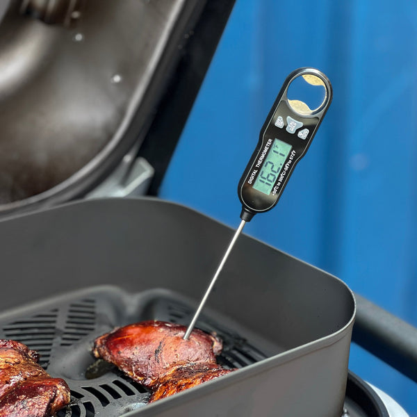 Kona Digital Meat and Candy Thermometer with Backlit LED Screen - Compact and Accurate Cooking Tool for Perfectly Cooked Food Every Time! Ideal for BBQ, Grilling, Kitchen, Oven, and Smoker - HitchFire