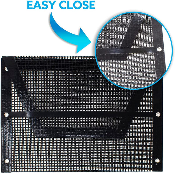 Kona Mesh Grill Bags - For Outdoor & Indoor Grills - Patented Easy Close BBQ Grilling Bags For Veggies - Reusable, Non Stick & Easy to Clean (1 Large and 1 Medium) - HitchFire