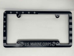 Marine Corps American Flag Billet Aluminum License Plate Frame