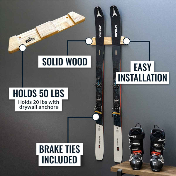 Vail Ski Display | Minimalist Wood Rack | Large