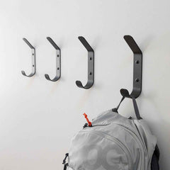 Crozet Multipurpose Wall Hooks | 4-Pack | Black
