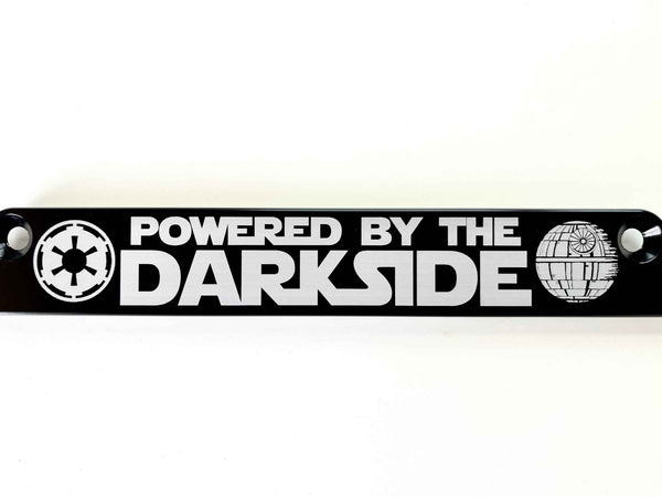 Powered By The Darkside Billet Aluminum License Plate Frame