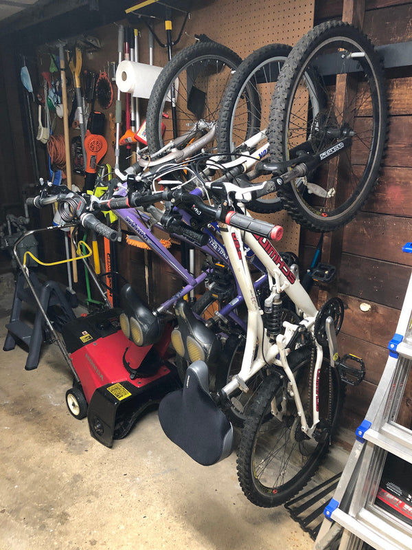 Blackstone Wall Mounted Bike Storage Rack | 4 Bikes | Black