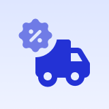 Shipping discount truck icon with percentage badge