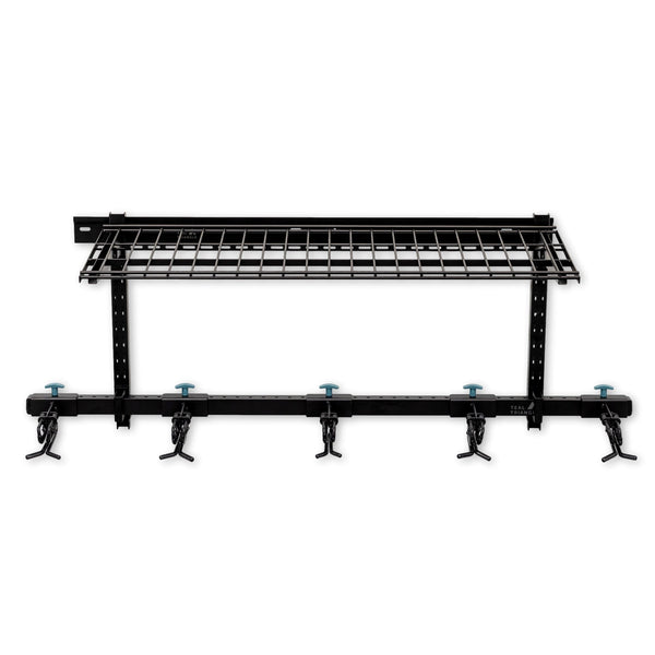 Lone Peak Ski Rack + Shelf | Adjustable Wall Storage System | Holds 5 Pairs of Skis